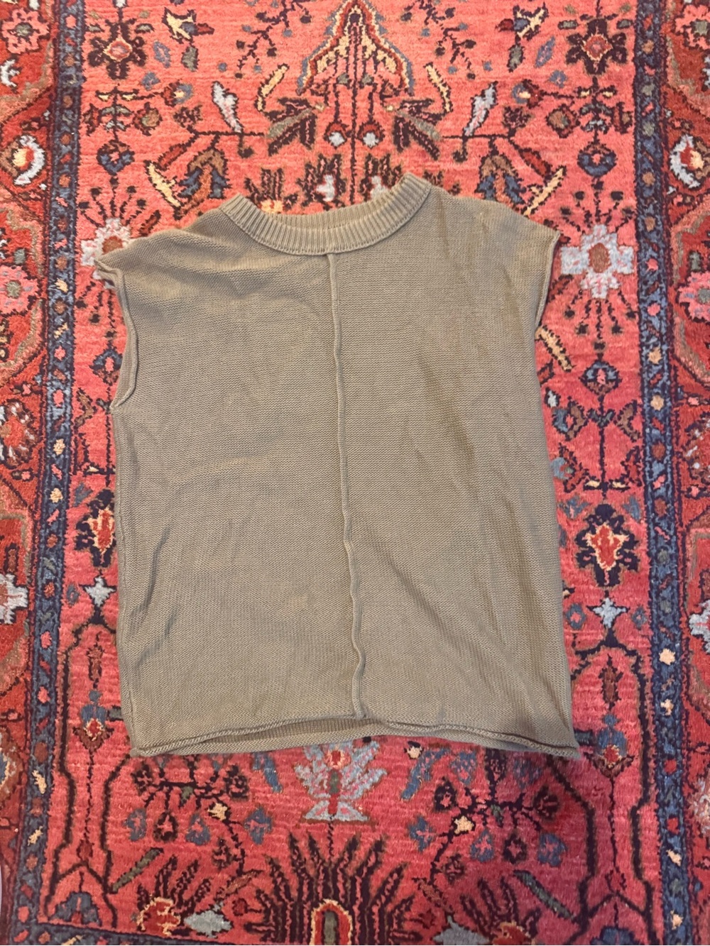 Anthropologie Olive Green Sleeveless Knit Top